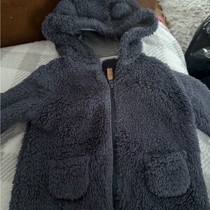 Carter's Fuzzy Gray Kids Puffer Jacket
